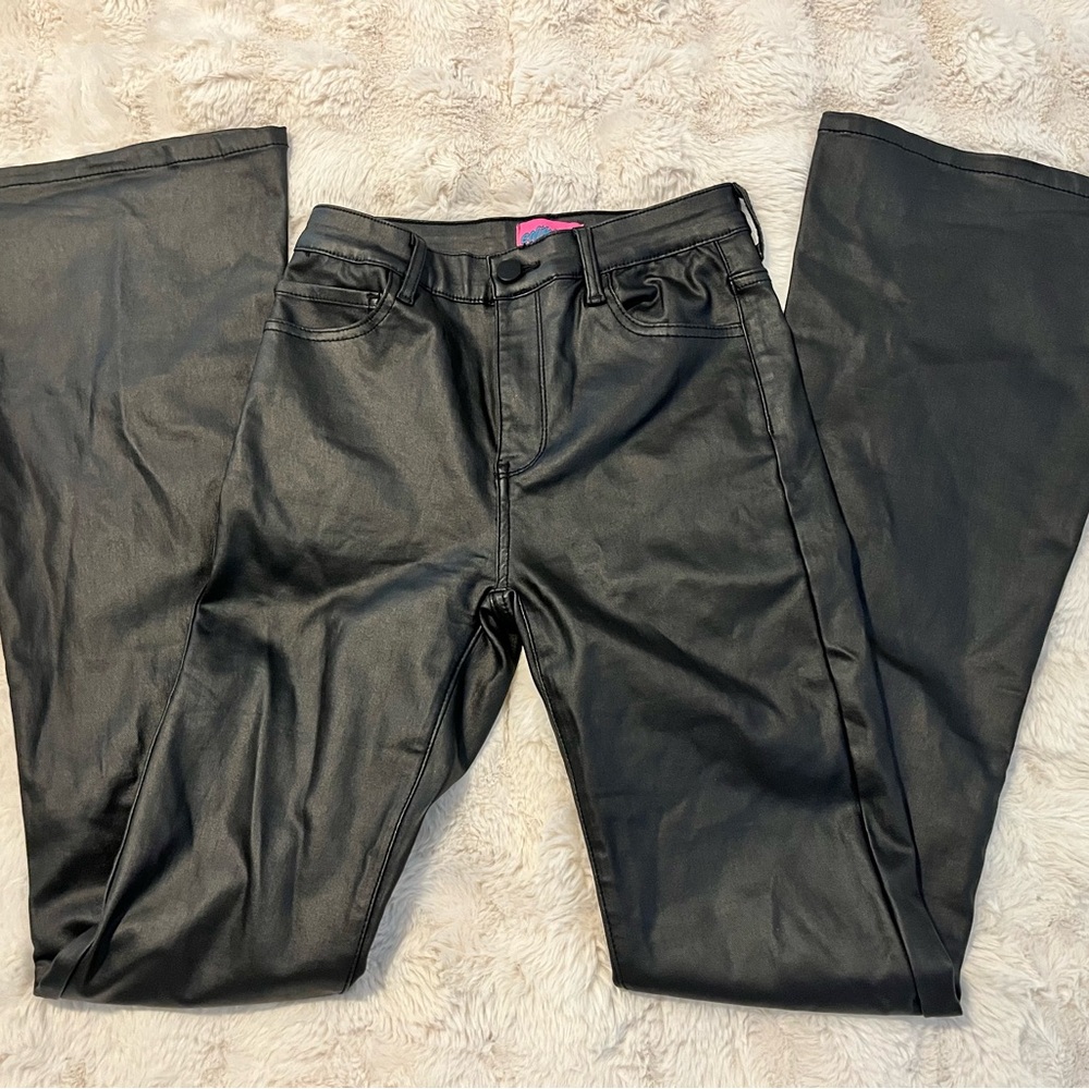 Edikted Black Faux Leather Pants
